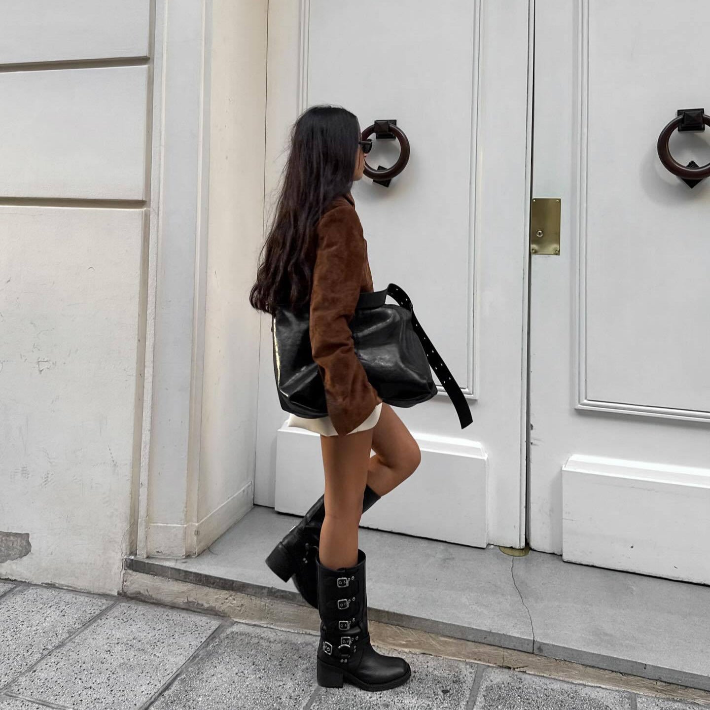 Women's short velour jacket with stand-up collar and side zipper NOVAE