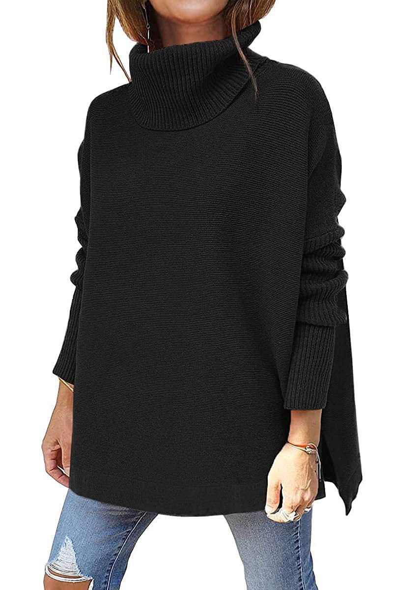 Women's Oversized Textured Turtleneck Sweater NOVAE
