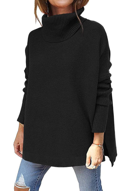 Women's Oversized Textured Turtleneck Sweater NOVAE