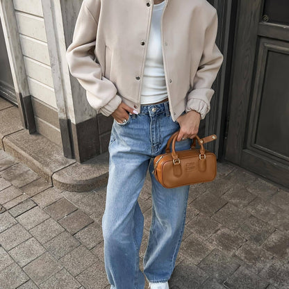 Women's casual bomber jacket with elasticated cuffs and fashionable cut NOVAE