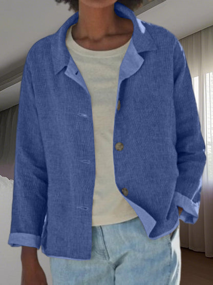 Women's lightweight and casual cotton jacket with buttoned details NOVAE