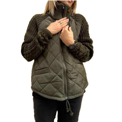 Women's quilted jacket with wool details NOVAE