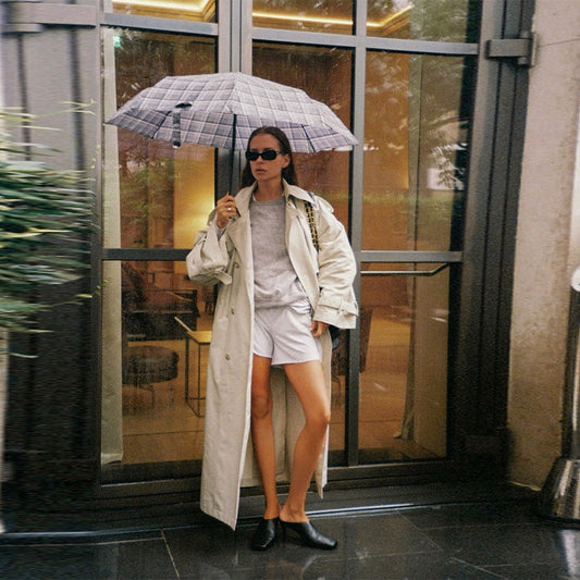 Women's Elegant Trench Coat with Open Sleeves and Modern Cut NOVAE