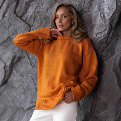 Women's chunky knit sweater with a relaxed fit and ribbed cuffs NOVAE