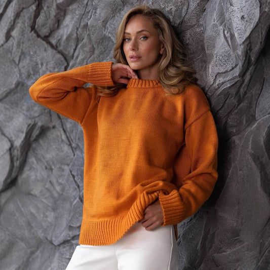 Women's chunky knit sweater with a relaxed fit and ribbed cuffs NOVAE