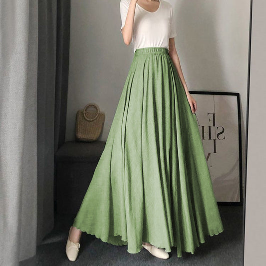 Women's maxi skirt with elastic waistband and soft fabric NOVAE